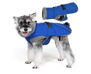 Kyeese Waterproof Dog Coat Windproof Turtleneck Fleece Lined Blue Sz XL NWT